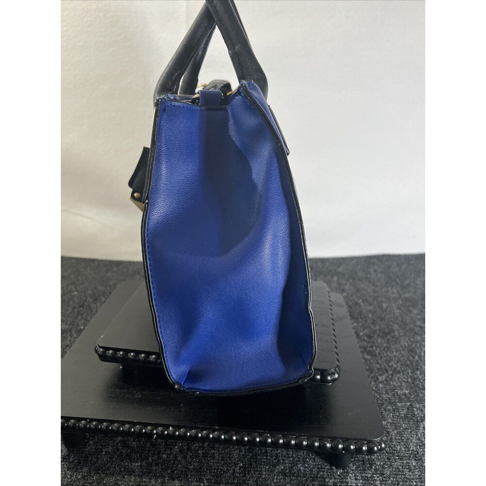 Christian Siriano Blue White Satchel Crossbody Bag Structured Top Handle - Picture 8 of 16